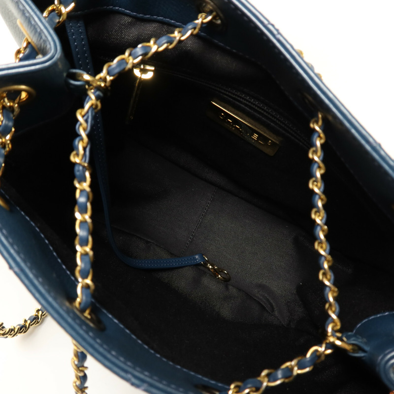 CHANEL 牛皮皮革Chain Shoulder鏈帶肩背袋-4