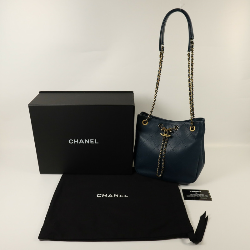 CHANEL 牛皮皮革Chain Shoulder鏈帶肩背袋-9