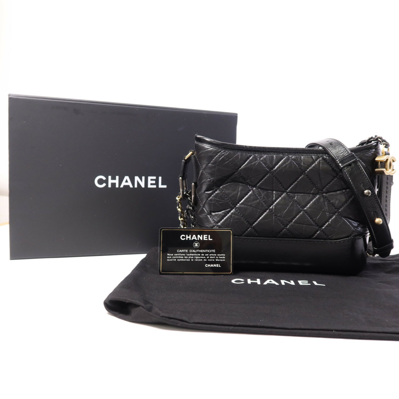 CHANEL 牛皮皮革Gabrielle Small鏈帶肩背袋-9