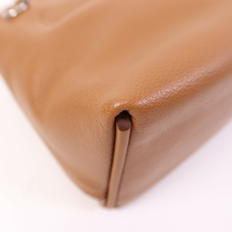 HERMES Swift皮革24/24 Mini銀扣肩背袋Gold-13