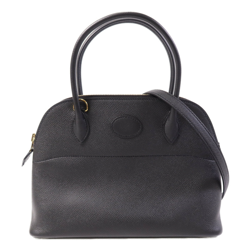 HERMES Epsom皮革Bolide 27金扣手挽肩背兩用袋Noir-0