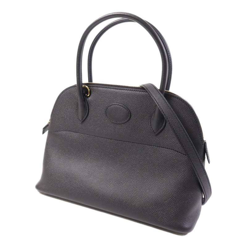 HERMES Epsom皮革Bolide 27金扣手挽肩背兩用袋Noir-2