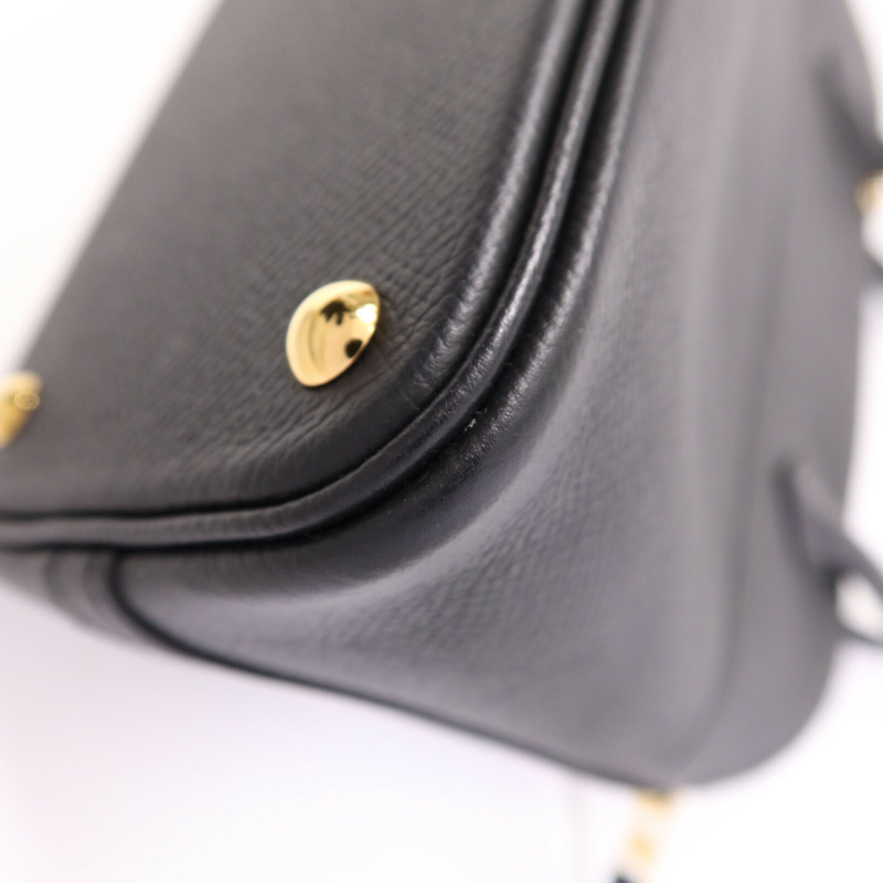 HERMES Epsom皮革Bolide 27金扣手挽肩背兩用袋Noir-12