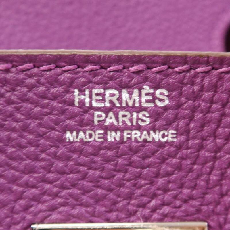 HERMES Togo皮革Birkin 30銀扣手挽袋-4