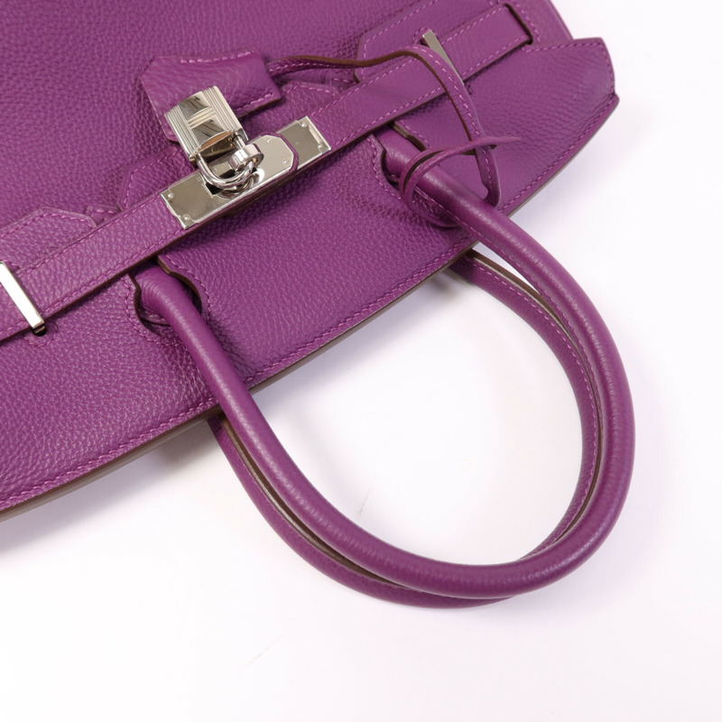 HERMES Togo皮革Birkin 30銀扣手挽袋-6