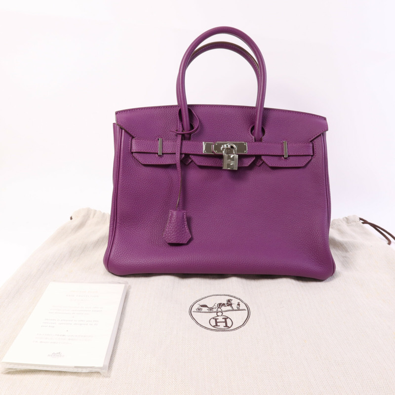 HERMES Togo皮革Birkin 30銀扣手挽袋-7