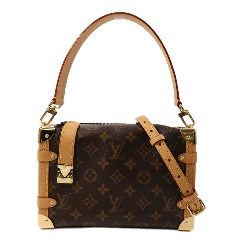 LOUIS VUITTON Monogram Side Trunk金扣手挽肩背兩用袋-0