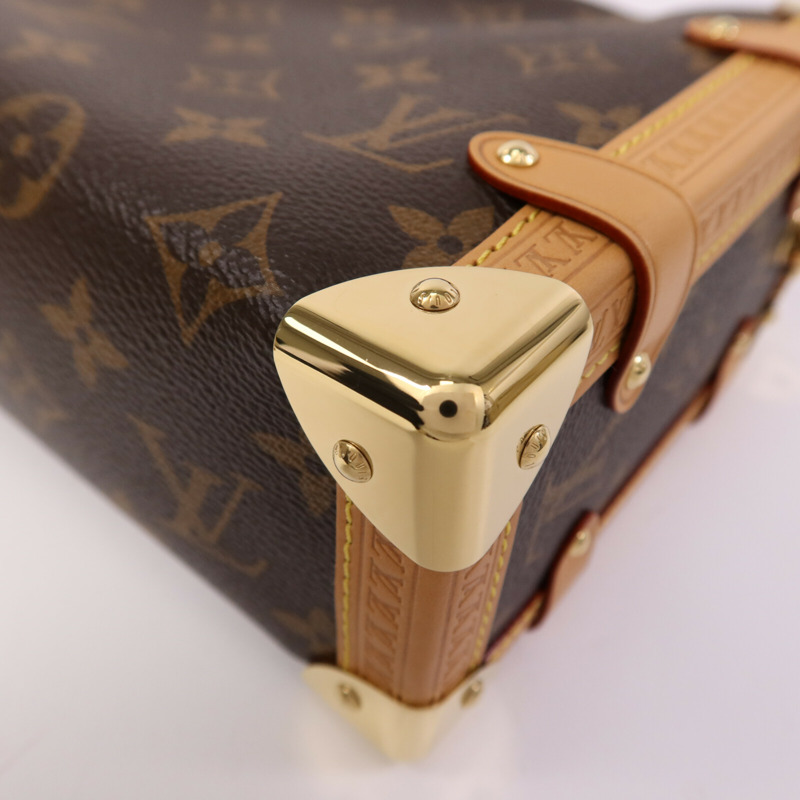 LOUIS VUITTON Monogram Side Trunk金扣手挽肩背兩用袋-9