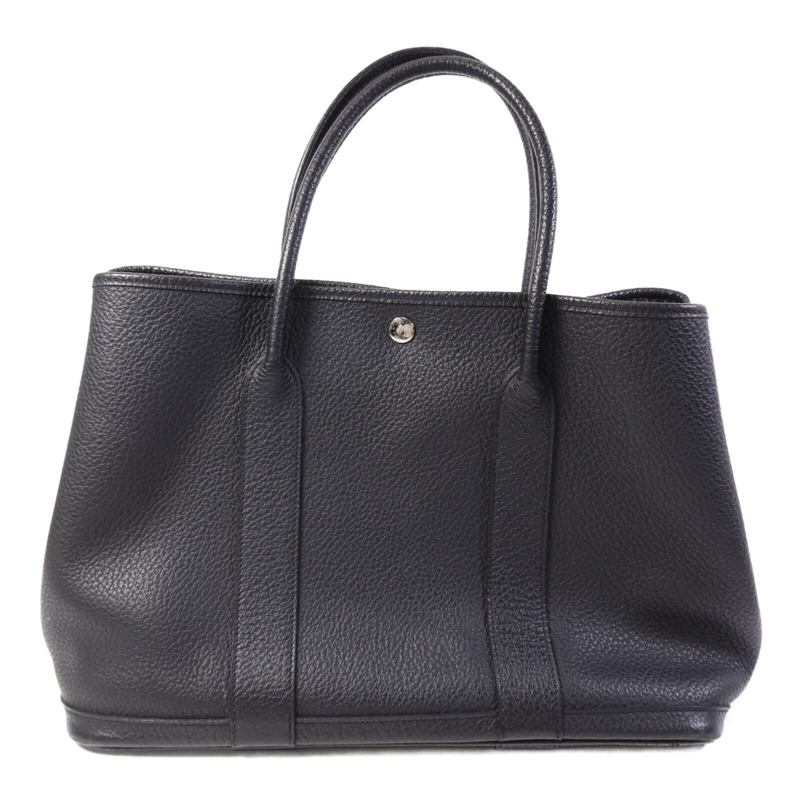 HERMES Negonda皮革Garden Party PM銀扣手挽袋-0