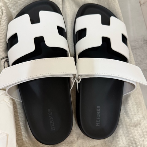💖Hermes 二舅鞋 拖鞋 白色 38號💖 全新