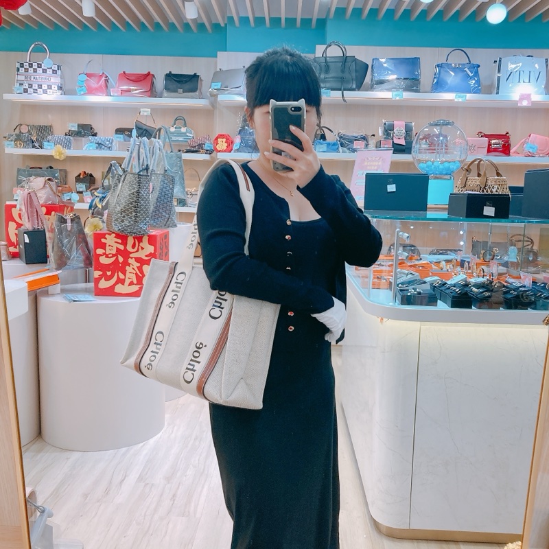 MS0513 CHLOE 蔻依經典單肩包包WOODY MEDIUM TOTE CANVAS-1