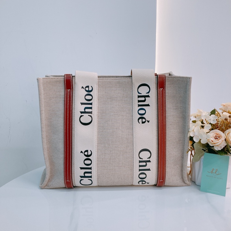 MS0513 CHLOE 蔻依經典單肩包包WOODY MEDIUM TOTE CANVAS-2