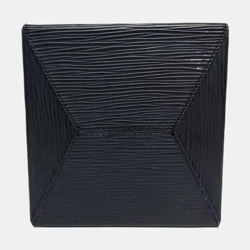 LOUIS VUITTON BLEECKER BOX黑色EPI牛皮水波紋單肩包手提包斜挎包銀色五金可拆卸肩帶-5