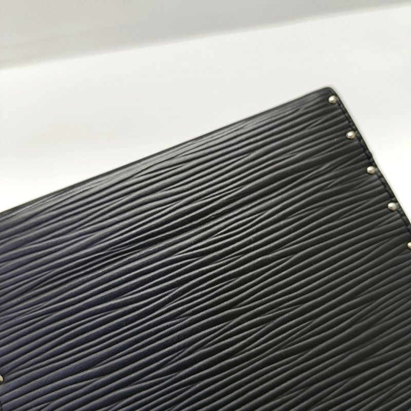 LOUIS VUITTON BLEECKER BOX黑色EPI牛皮水波紋單肩包手提包斜挎包銀色五金可拆卸肩帶-11