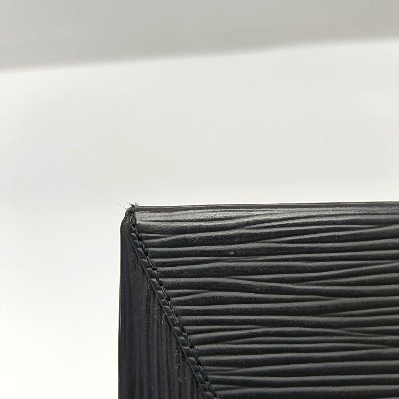 LOUIS VUITTON BLEECKER BOX黑色EPI牛皮水波紋單肩包手提包斜挎包銀色五金可拆卸肩帶-12