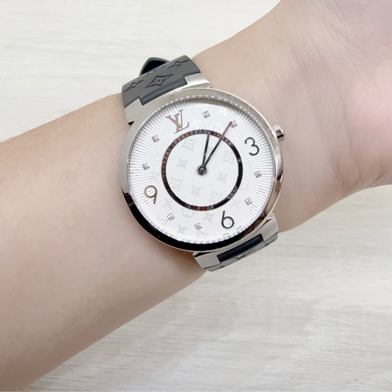 LV Tambour Slim鑽石 石英錶QBBB57-0