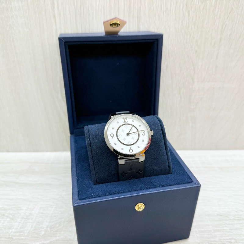 LV Tambour Slim鑽石 石英錶QBBB57-3