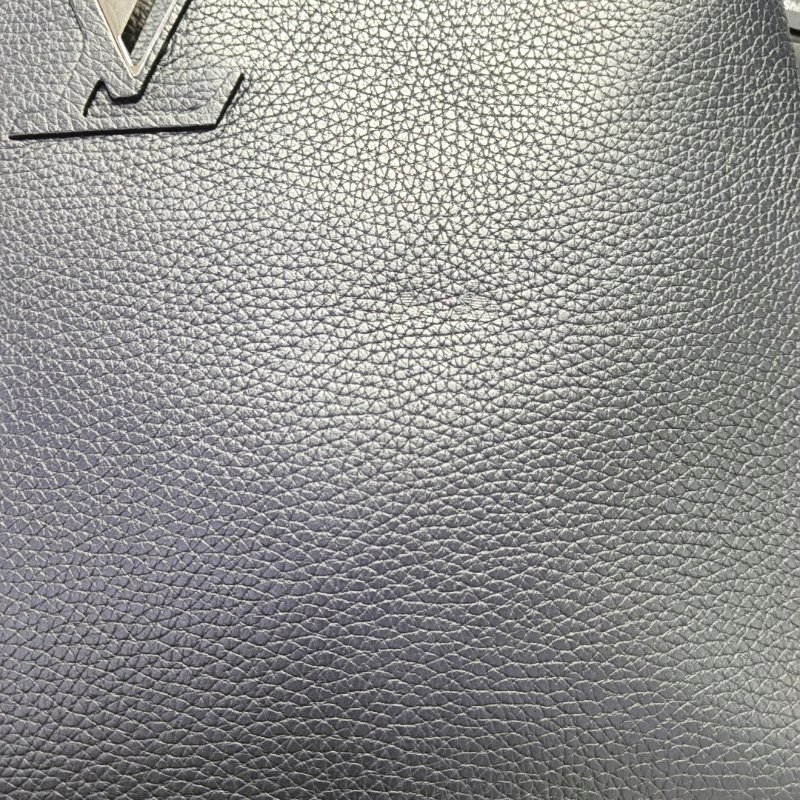 LOUIS VUITTON CAPUCINES大號深藍色牛皮手提包銀色五金-7