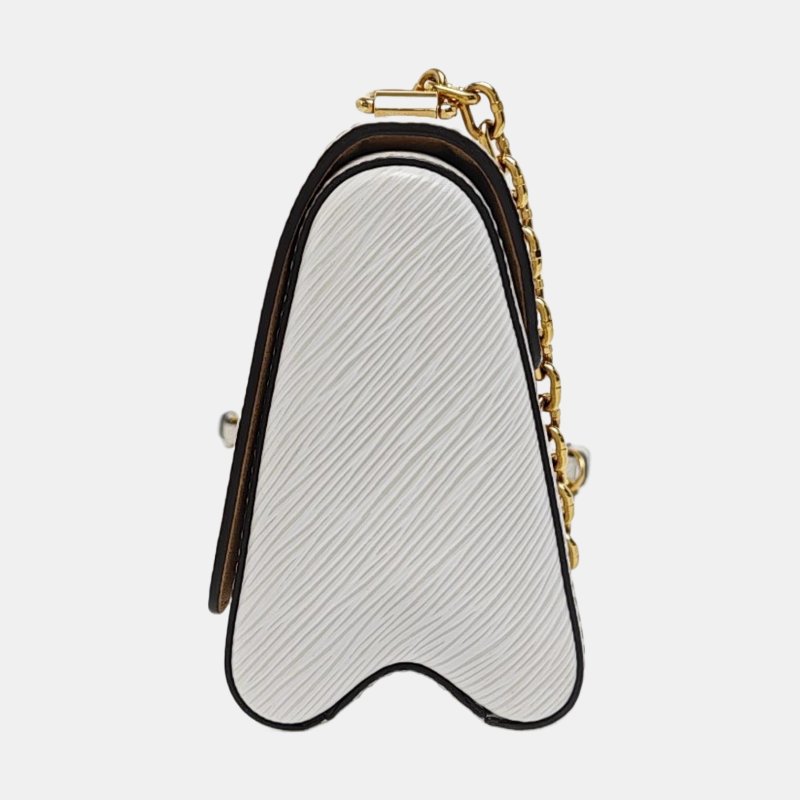 LOUIS VUITTON TWIST小號白色EPI牛皮水波紋單肩包斜挎包金色五金可拆卸肩帶-2