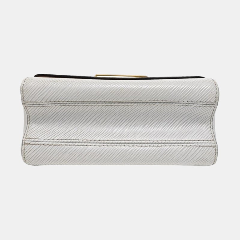 LOUIS VUITTON TWIST小號白色EPI牛皮水波紋單肩包斜挎包金色五金可拆卸肩帶-5