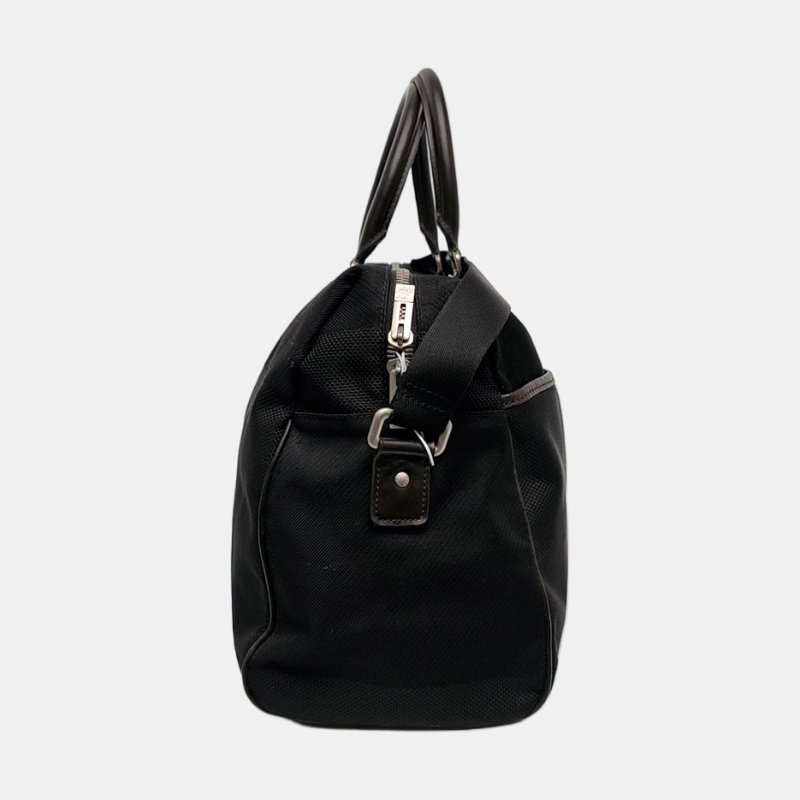 LOUIS VUITTON SOUVERAIN黑色織物單肩包手提包銀色五金-3