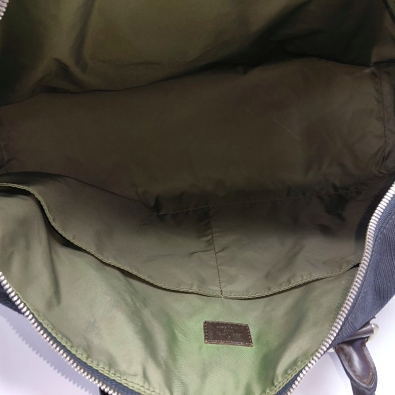 LOUIS VUITTON SOUVERAIN黑色織物單肩包手提包銀色五金-6