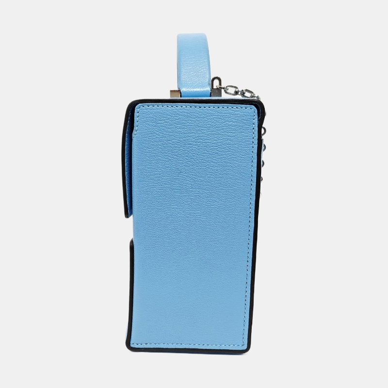 HERMES Cinhetic北方藍Chevre Mysore山羊皮單肩包銀色五金D刻-2