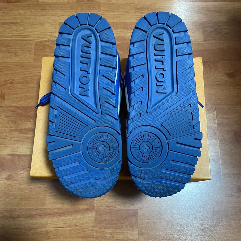 Lv Trainer Maxi小胖丁 路易威登時尚板鞋 男款白藍 42碼-6