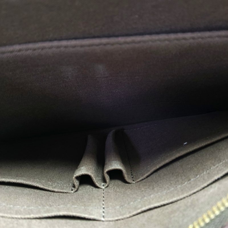 LOUIS VUITTON SHELTON中號棕色塗層帆布棋盤格郵差包單肩包斜挎包金色五金-9