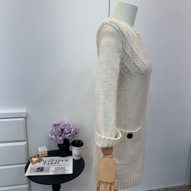 Burberry 米白色 針織 連衣裙 秋冬-4