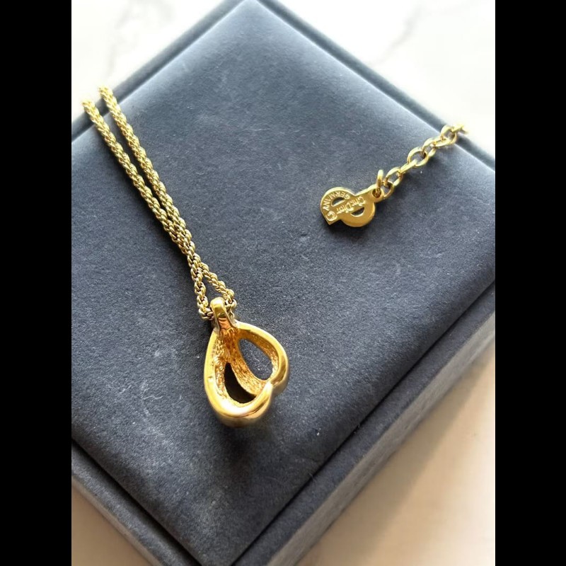 【LA LUNE】中古Dior 金色水鑽拼色復古頸鏈 項鏈 首飾飾品 二手 古董 禮物-6