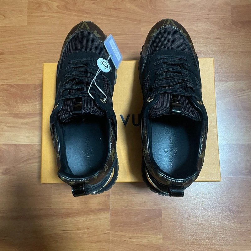 Lv Run Away絨面厚底鞋 低幫休閒鞋 女款 黑色37碼-3