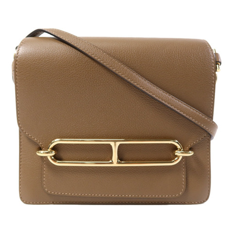 HERMES Evercolor皮革Mini Roulis金扣肩背袋