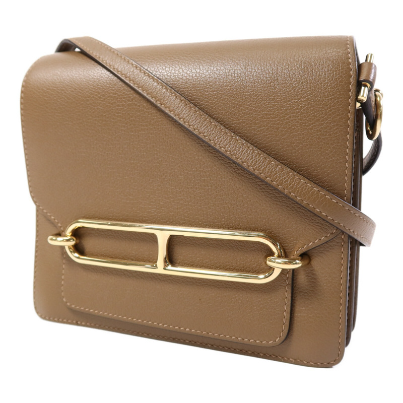 HERMES Evercolor皮革Mini Roulis金扣肩背袋-2