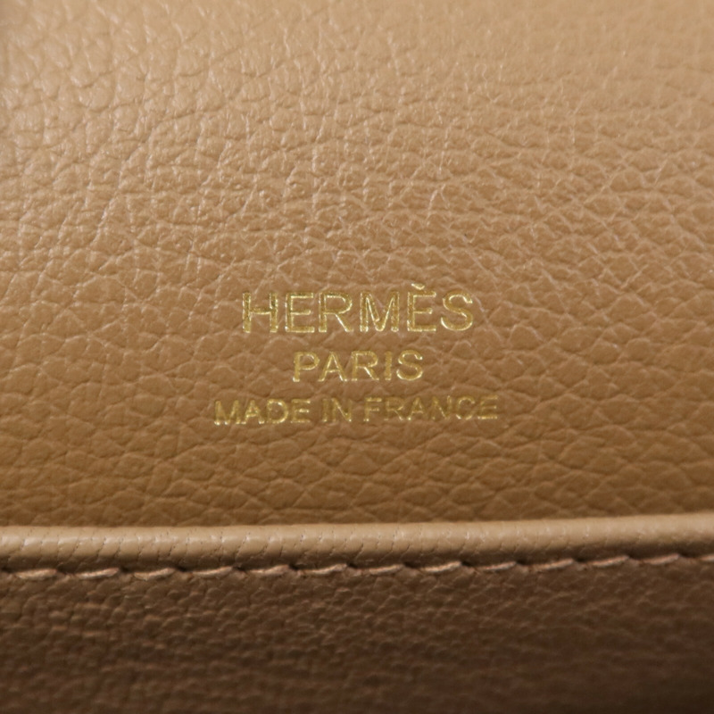 HERMES Evercolor皮革Mini Roulis金扣肩背袋-5