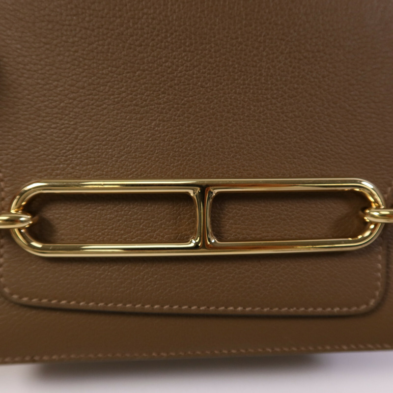 HERMES Evercolor皮革Mini Roulis金扣肩背袋-6