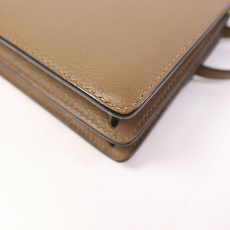 HERMES Evercolor皮革Mini Roulis金扣肩背袋-12