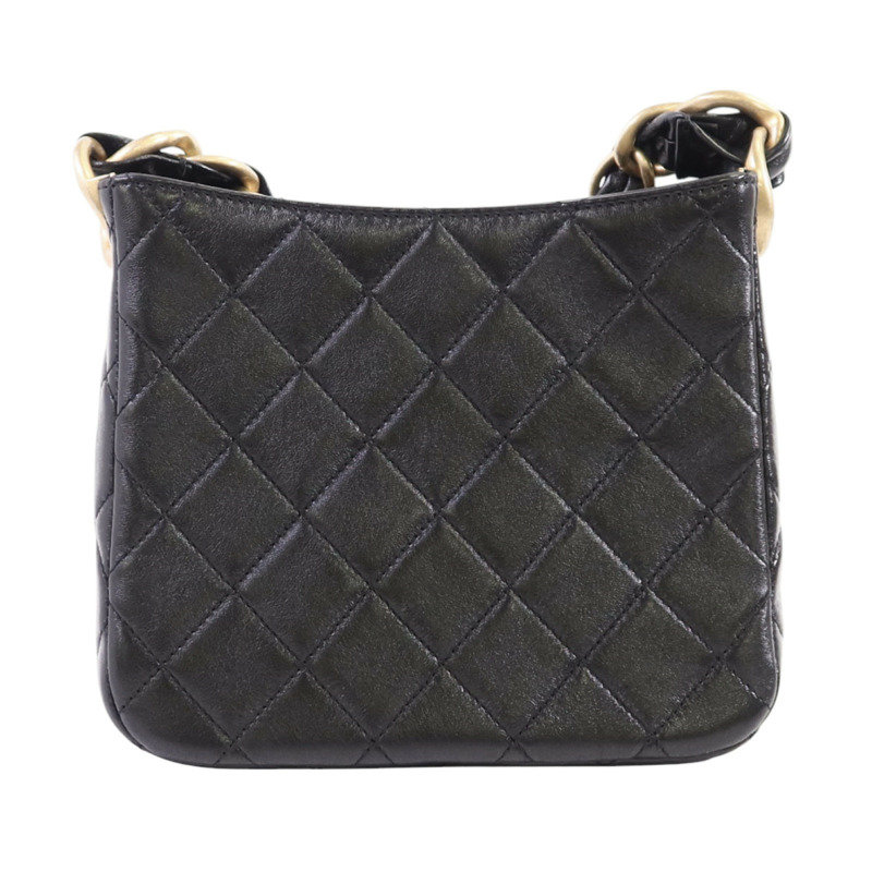 CHANEL 羊皮皮革Hobo Bag金扣鏈帶肩背袋-1