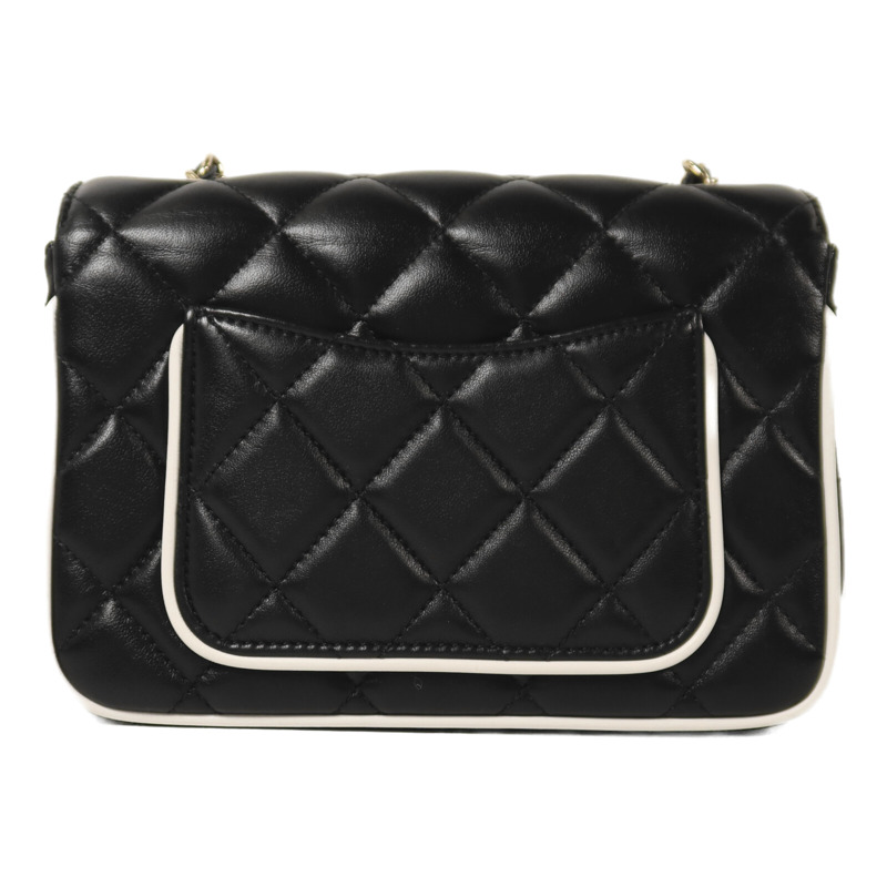 CHANEL 羊皮皮革Mini Flap金扣鏈帶肩背袋-1