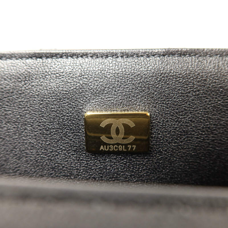 CHANEL 羊皮皮革Mini Flap金扣鏈帶肩背袋-6