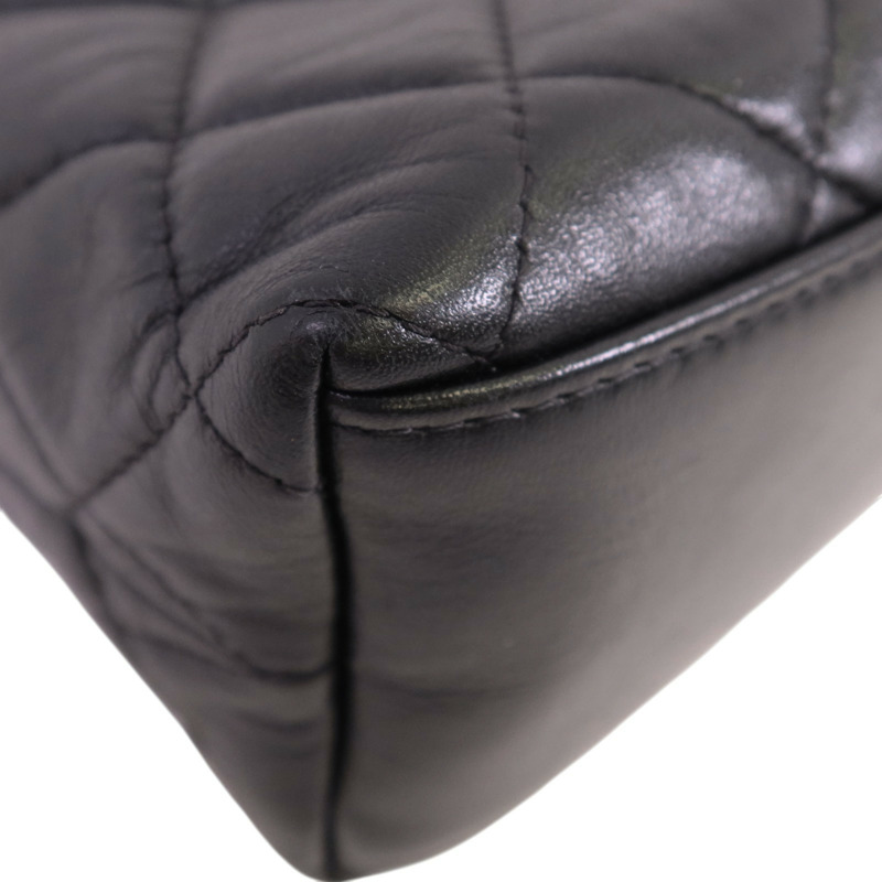 CHANEL 羊皮皮革Chain Shoulder金扣鏈帶肩背袋-10