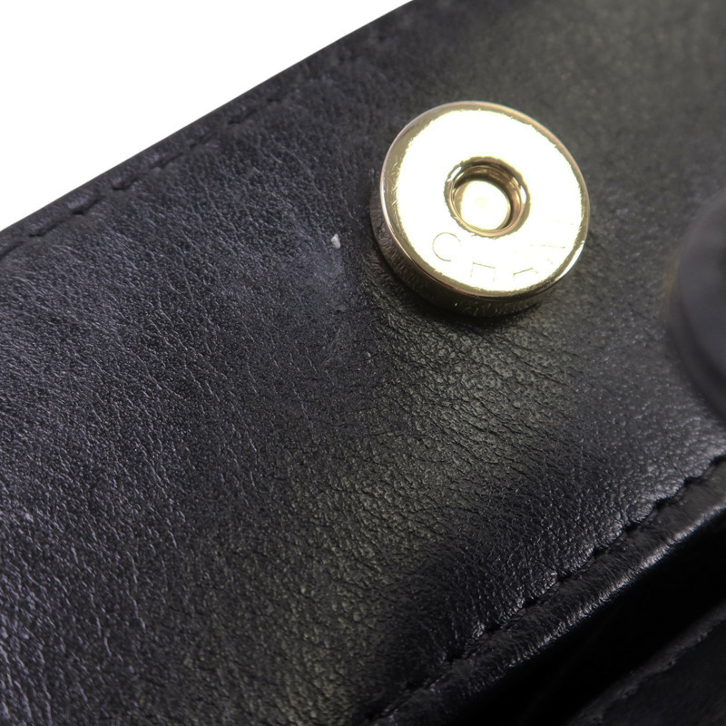 CHANEL 羊皮皮革Chain Shoulder金扣鏈帶肩背袋-17