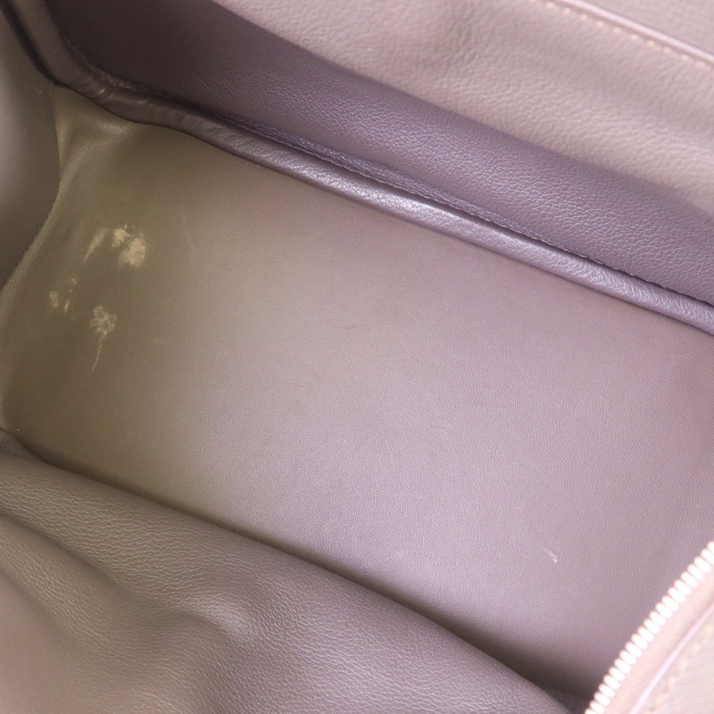 HERMES Evercolor皮革Lindy 26銀扣手挽肩背兩用袋Etain-4