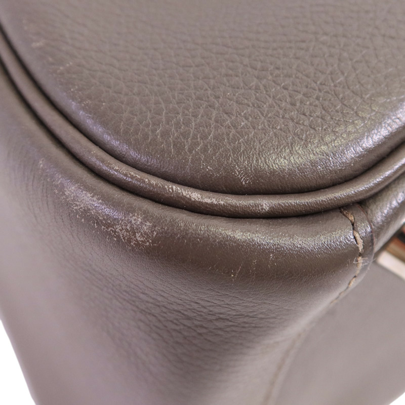 HERMES Evercolor皮革Lindy 26銀扣手挽肩背兩用袋Etain-10