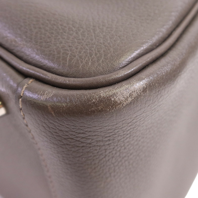 HERMES Evercolor皮革Lindy 26銀扣手挽肩背兩用袋Etain-11