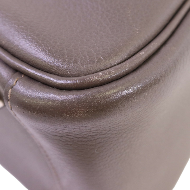 HERMES Evercolor皮革Lindy 26銀扣手挽肩背兩用袋Etain-13