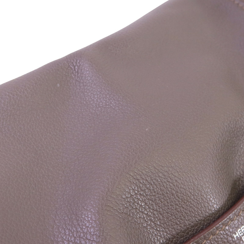 HERMES Evercolor皮革Lindy 26銀扣手挽肩背兩用袋Etain-14