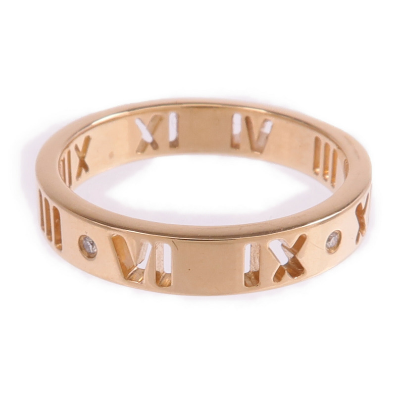 TIFFANY＆CO 18K玫瑰金Atlas Ring鑽石戒指US#5.25-2