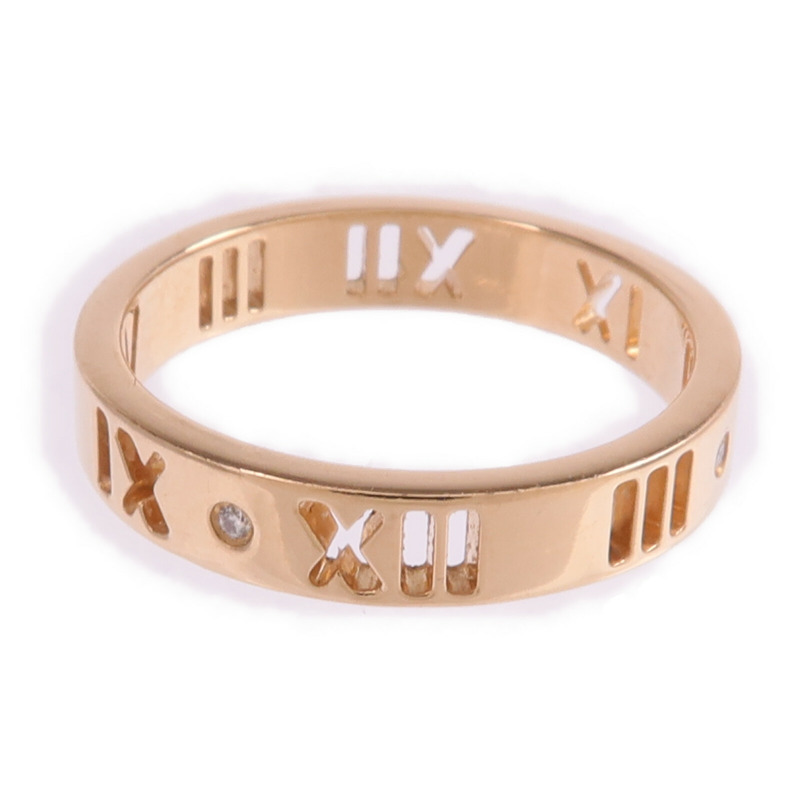 TIFFANY＆CO 18K玫瑰金Atlas Ring鑽石戒指US#5.25-3