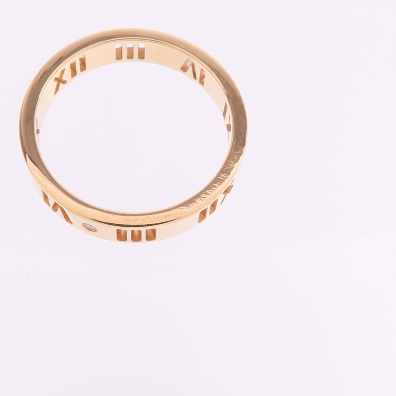 TIFFANY＆CO 18K玫瑰金Atlas Ring鑽石戒指US#5.25-4